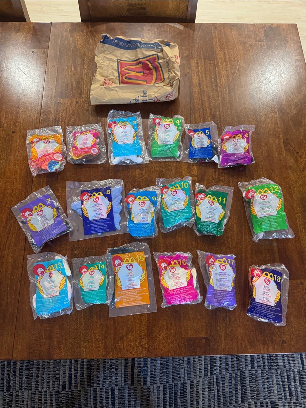 New Full Complete Collection McDonalds Teenie Beanie Collab set with 2000 bag